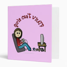 Light Gamer Girl 3 Ring Binder