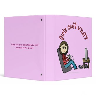 Light Gamer Girl 3 Ring Binders