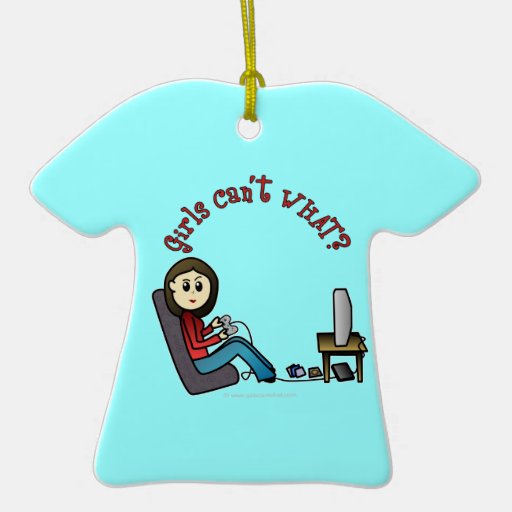 Light Gamer Girl Christmas Ornament
