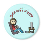 Light Gamer Girl Fridge Magnet