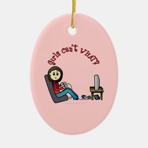 Light Gamer Girl Ornaments