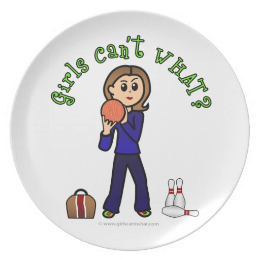 Light Girl Bowling Party Plate