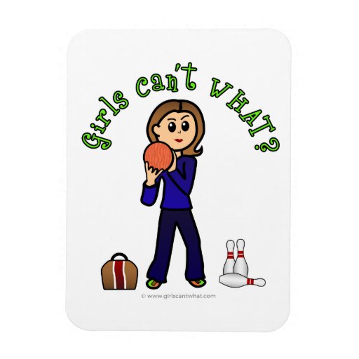 Light Girl Bowling Rectangle Magnets