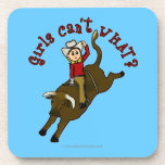 Light Girl Bull Rider Beverage Coasters
