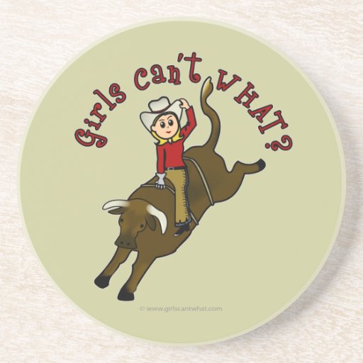 Light Girl Bull Rider Drink Coaster