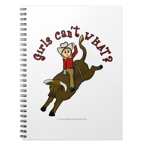 Light Girl Bull Rider Spiral Notebook