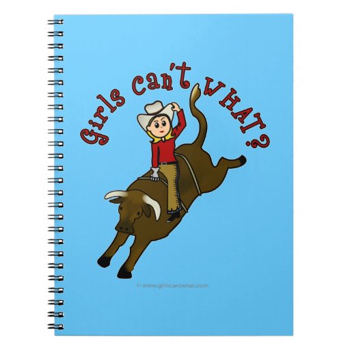 Light Girl Bull Rider Spiral Notebook