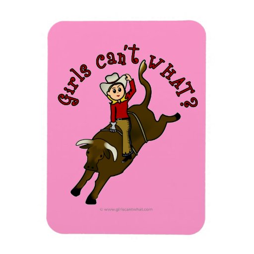 Light Girl Bull Rider Vinyl Magnet