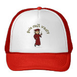 Light Girl Graduate in Red Cap and Gown Trucker Hat