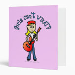 Light Girl Guitar Player 3 Ring Binders