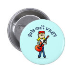 Light Girl Guitar Player Button