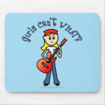 Light Girl Guitar Player Mouse Pads