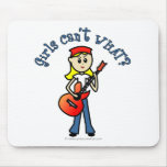 Light Girl Guitar Player Mousepads