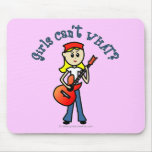 Light Girl Guitar Player Mousepads