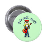 Light Girl Guitar Player Pinback Buttons