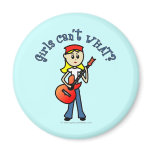 Light Girl Guitar Player Refrigerator Magnet