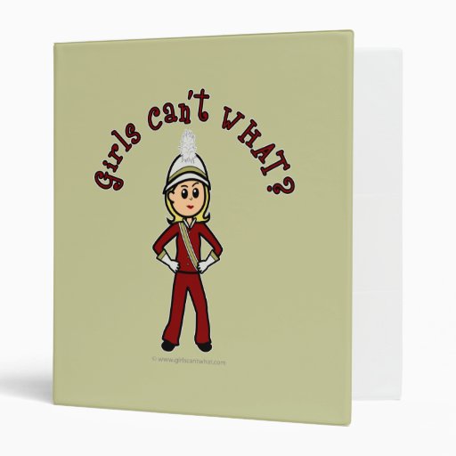 Light Girl in Red Marching Band Uniform Binders