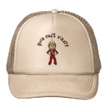 Light Girl in Red Marching Band Uniform Mesh Hat