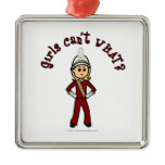 Light Girl in Red Marching Band Uniform Christmas Tree Ornament