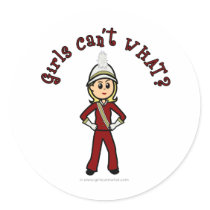 Light Girl in Red Marching Band Uniform