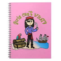 Light Girl Pirate Spiral Note Books