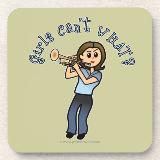 Light Girl Playing Trumpet Coaster