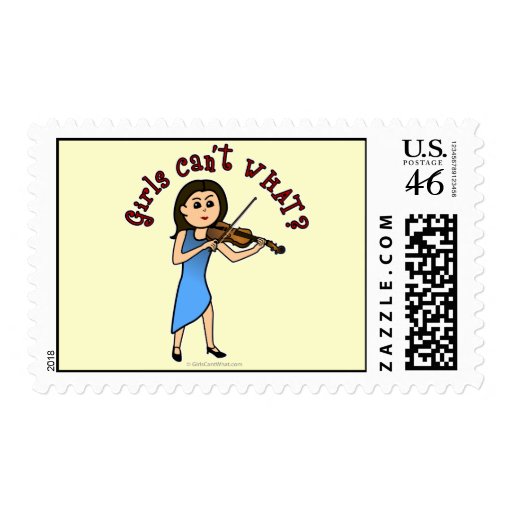 Light Girl Playing Violin Postage
