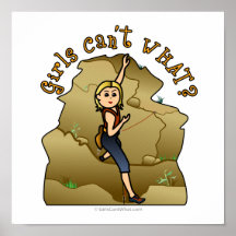Light Girl Rock Climber Poster
