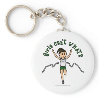 Light Girl Runner in Green Uniform Keychains