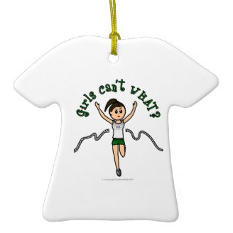 Light Girl Runner in Green Uniform Ornament