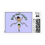 Light Girl Runner in Green Uniform Stamps