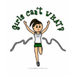 Light Girl Runner in Green Uniform Shirts
