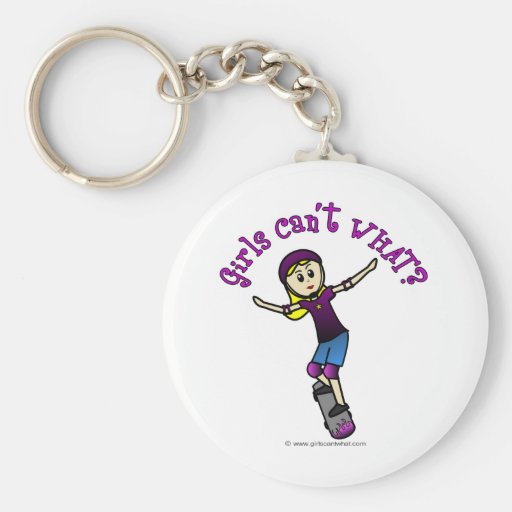 Light Girl Skater with Helmet Keychain