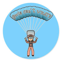 Light Girl Sky Diver Round Stickers
