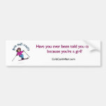 Light Girl Snow Skiing Bumper Sticker