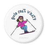 Light Girl Snow Skiing Fridge Magnets