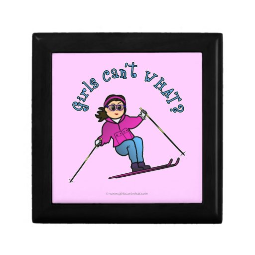 Light Girl Snow Skiing Jewelry Box
