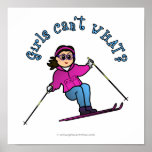 Light Girl Snow Skiing Posters