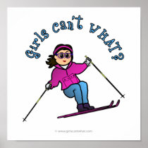Light Girl Snow Skiing Posters