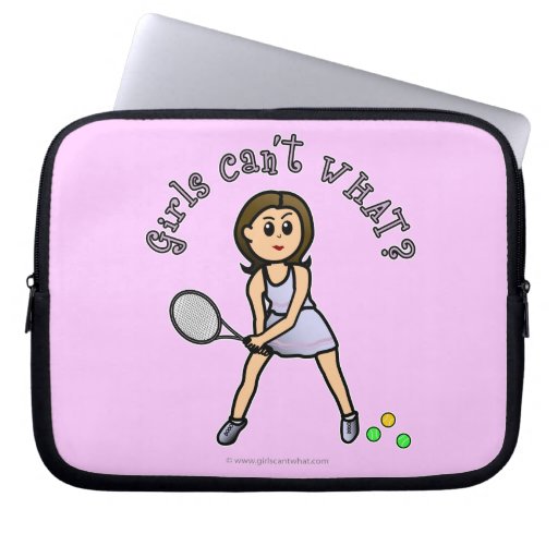 Light Girl Tennis Player Computer Sleeves