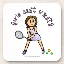 Light Girl Tennis Player Drink Coaster