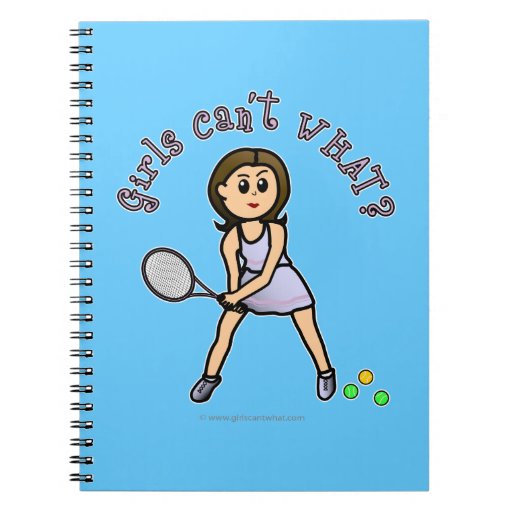 Light Girl Tennis Player Notebooks