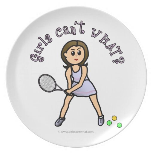 Light Girl Tennis Player Party Plates