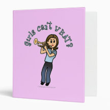 Light Girl Trumpet Player 3 Ring Binder