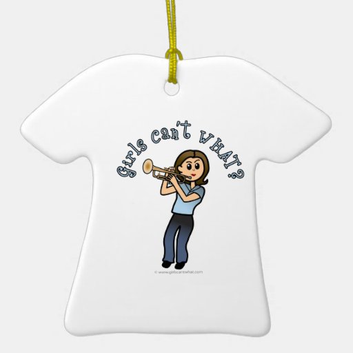 Light Girl Trumpet Player Christmas Ornaments