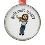 Light Girl Trumpet Player Christmas Ornaments