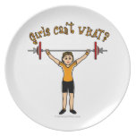 Light Girl Weightlifting Dinner Plates