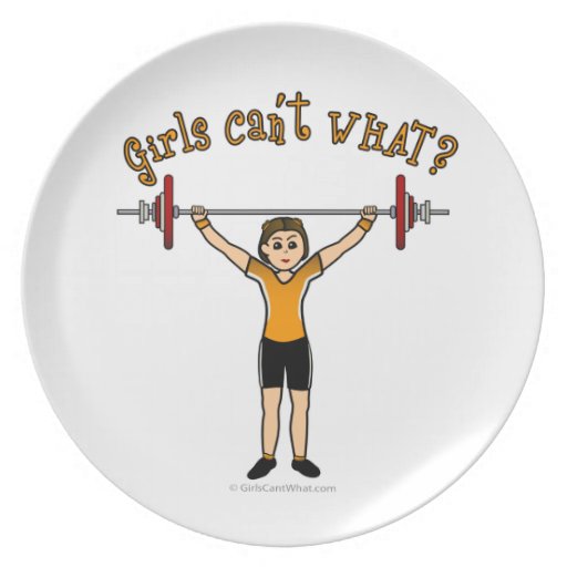 Light Girl Weightlifting Dinner Plates
