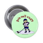Light Girls Hockey Player Button