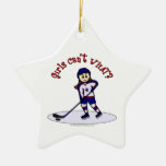 Light Girls Hockey Player Christmas Ornament